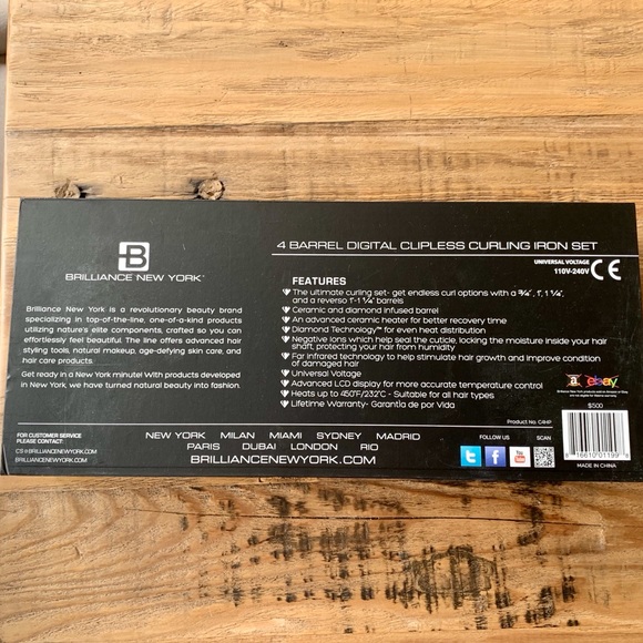 Brilliance 4 barrel clipless curling iron set - Picture 4 of 4